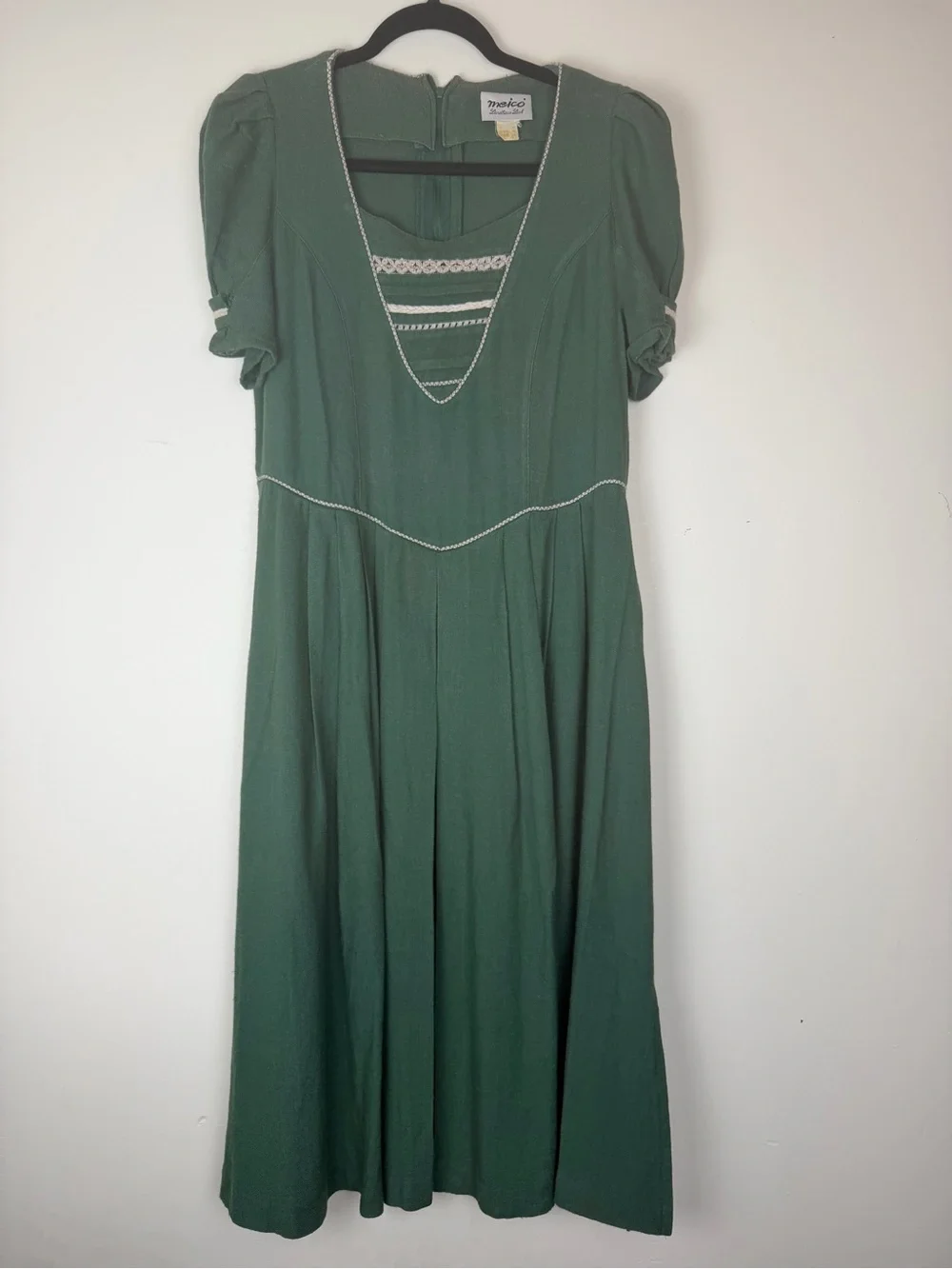 Vintage Meiko Landhaus Look Green Drindl Dress - Picture 2 of 8